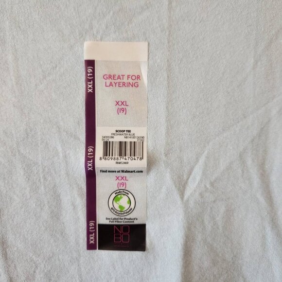 No Boundaries Women's XXL Scoop Tee Light Blue - Picture 5 of 6